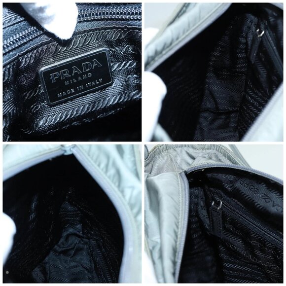 PRADA Tote Bag Nylon Gray Silver Auth - Picture 15 of 16